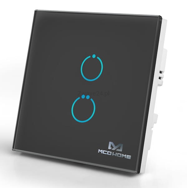 Przełącznik dotykowy podwójny Z-Wave MCO Home S412 Black (1)